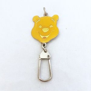 Disney Vintage 90s Winnie the Pooh Zipper Pull Enamel Silver and Gold Tone